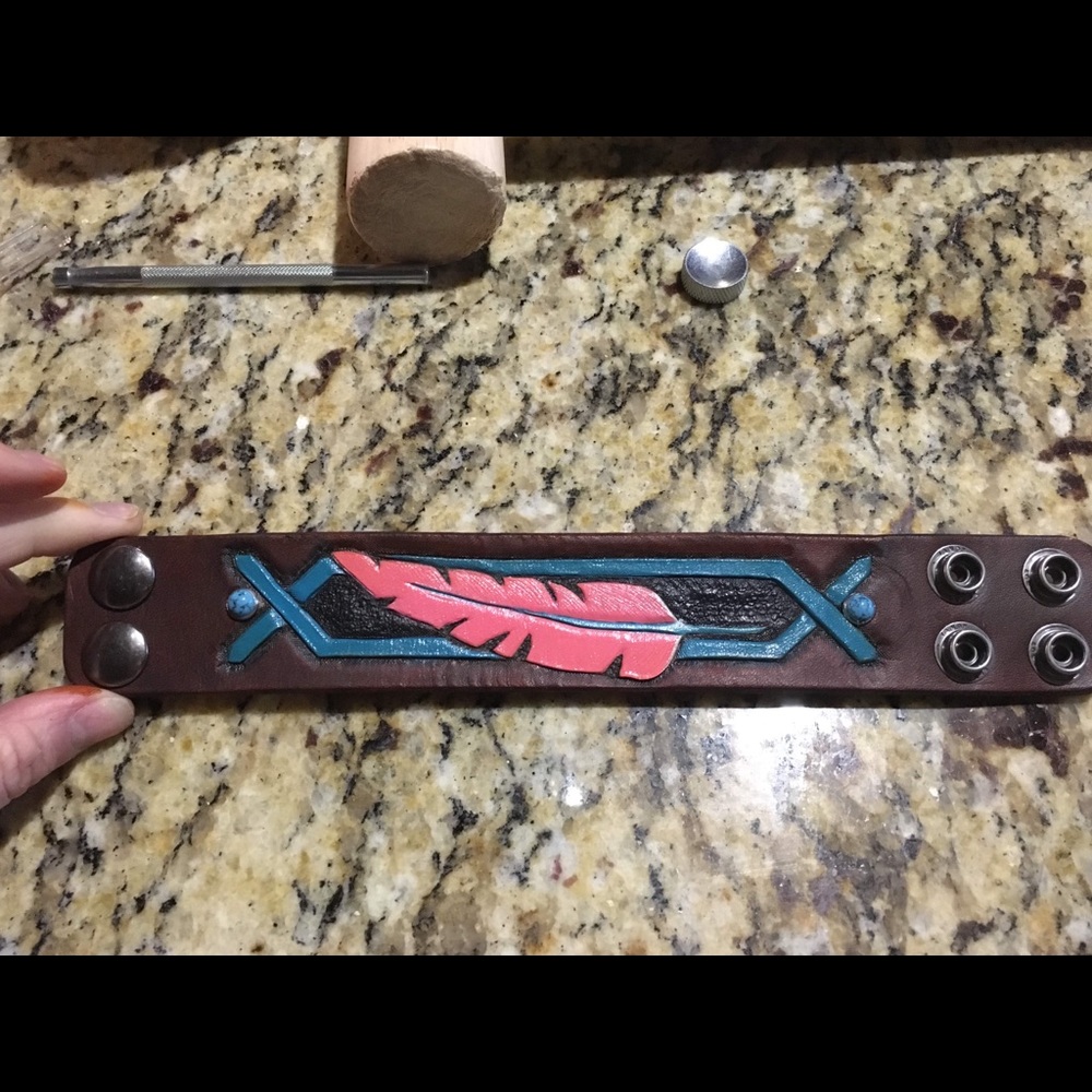 Handmade leather cuff
